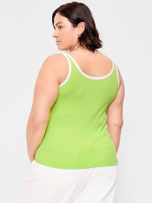 Image number 9 showing, First-Layer Ribbed Scoop-Neck Tank Top