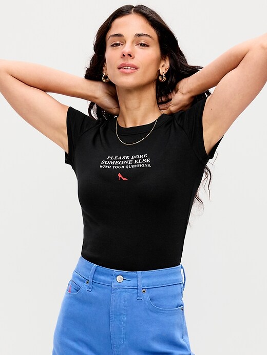 Image number 1 showing, Old Navy x The Devil Wears Prada Snug Crop T-Shirt