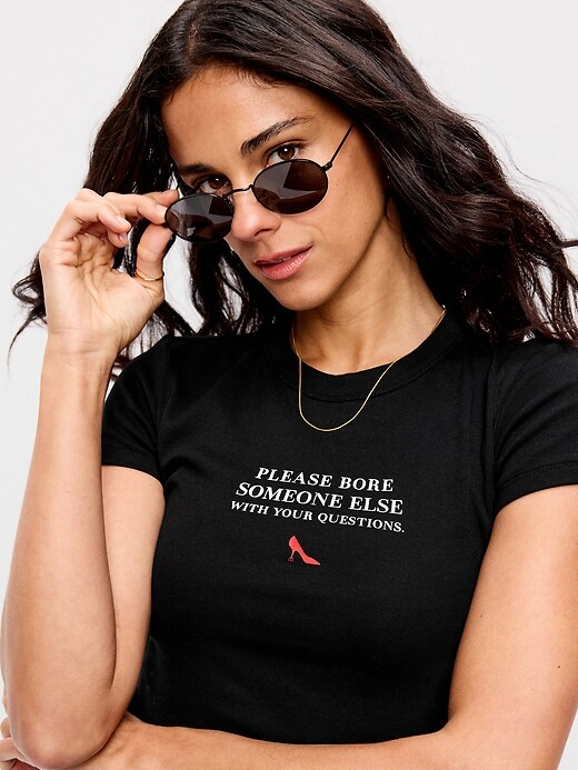 Image number 3 showing, Old Navy x The Devil Wears Prada Snug Crop T-Shirt