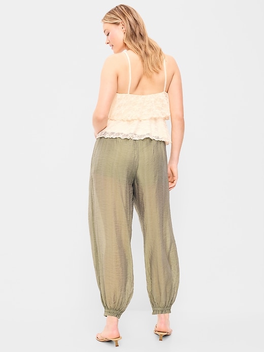 Image number 7 showing, High-Waisted Chiffon Harem Pants