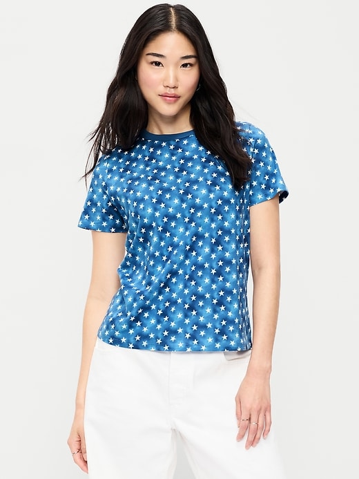 L'image numéro 1 présente T-shirt passe-partout ras du cou à motif