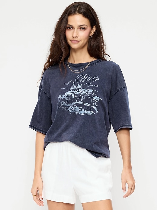 Image number 1 showing, Short-Sleeve Loose Graphic T-Shirt