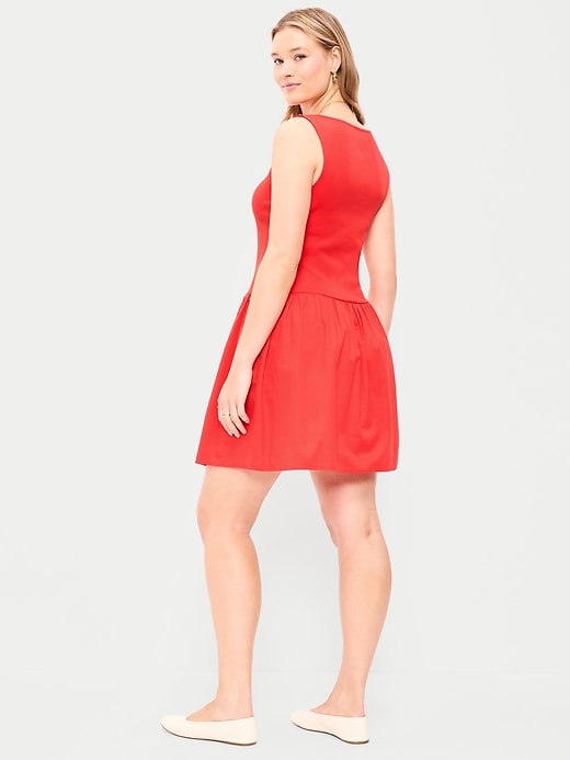 Image number 7 showing, Mixed Media Drop-Waist Mini Dress