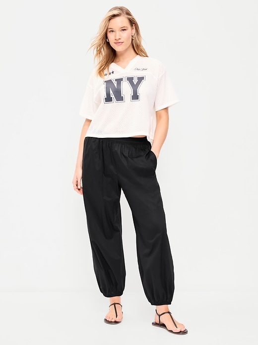 L'image numéro 5 présente Pantalon parachute léger à taille extensible de pyjama