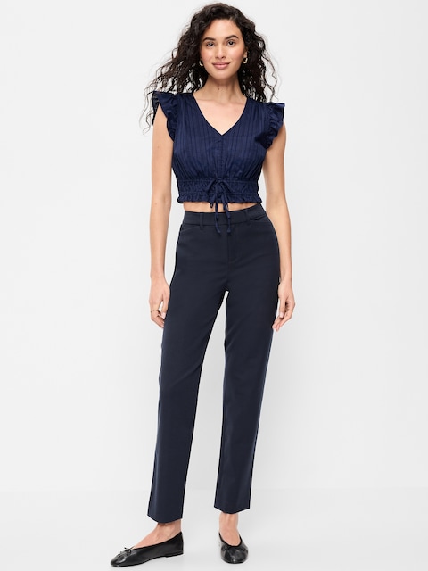 High-Waisted Pixie Straight Pants