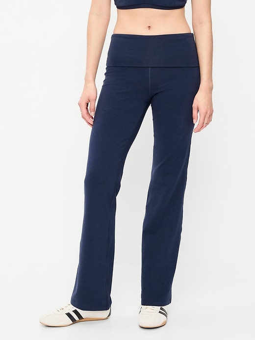 Image number 1 showing, High-Waisted PowerChill Fold-Over Bootcut Leggings