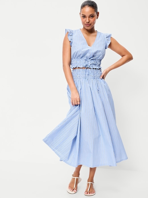 L'image numéro 3 présente Haut en popeline à manches flottantes