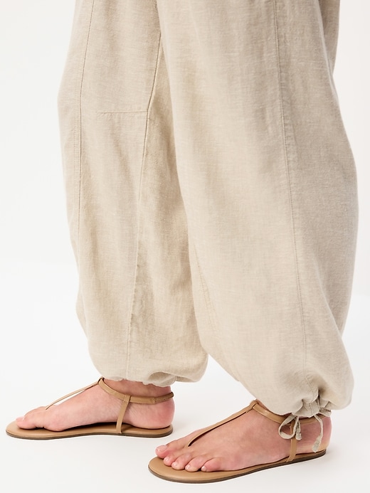 Image number 5 showing, Mid-Rise Linen-Blend Utility Pants