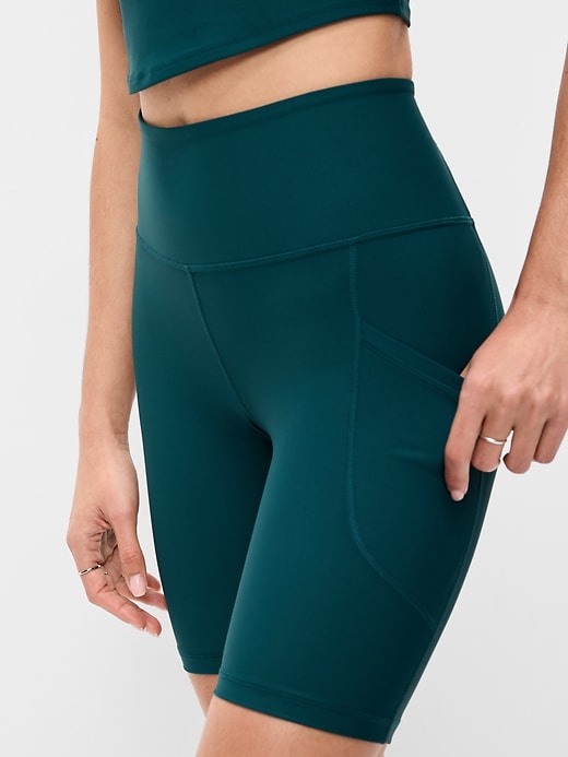 Image number 3 showing, High-Waisted PowerSoft Biker Shorts -- 8-inch inseam
