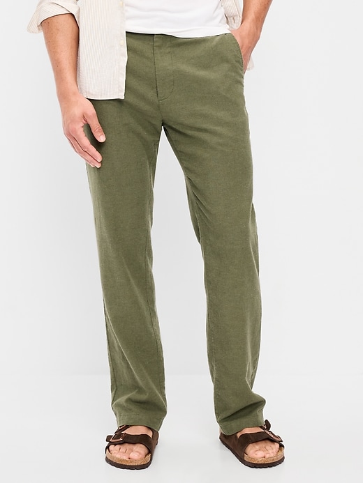 90's Straight-Fit Linen-Blend Dress Pants | Old Navy