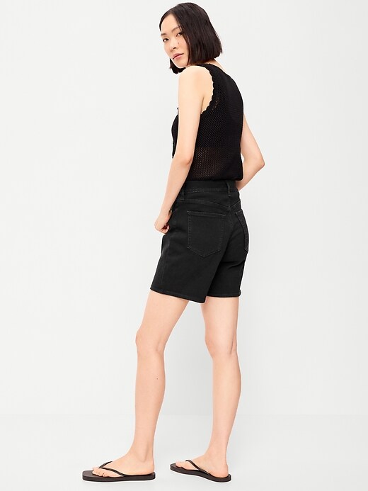 Image number 3 showing, High-Waisted Wow Jean Shorts -- 7-inch inseam