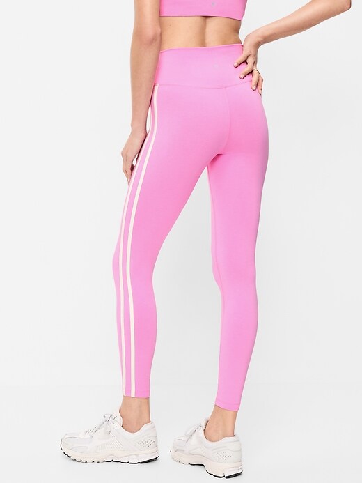 Image number 2 showing, High-Waisted PowerChill Side-Striped 7/8 Cotton Leggings