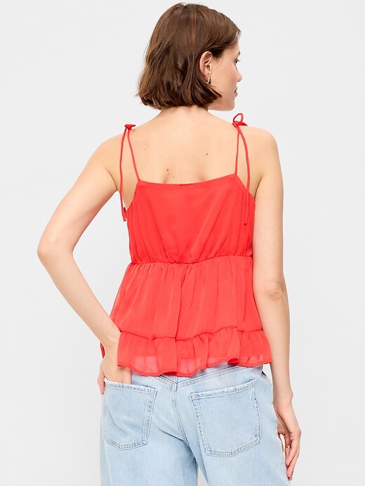 Image number 2 showing, Tie-Strap Tiered Ruffle Top