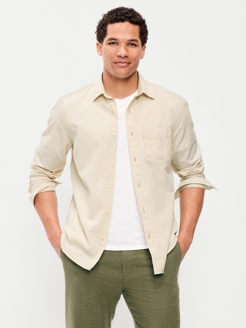 CHEMISE DÉCONTRACTÉE RAYÉE À MANCHES LONGUES AVEC POCHE