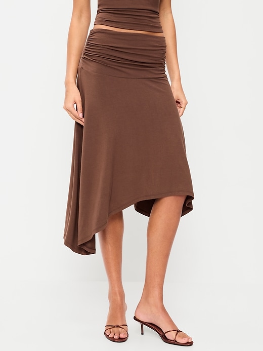 Image number 2 showing, Asymmetrical Draped Midi Skirt