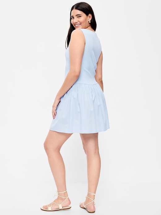 Image number 7 showing, Mixed Media Drop-Waist Mini Dress