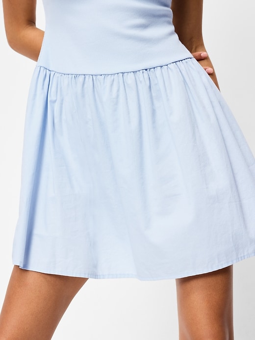 Image number 5 showing, Mixed Media Drop-Waist Mini Dress