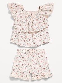 Image number 2 showing, Printed Ruffled Top and Shorts Set for Toddler Girls