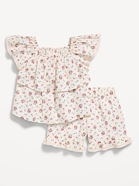 Image number 1 showing, Printed Ruffled Top and Shorts Set for Toddler Girls