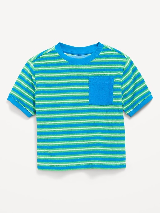 Image number 1 showing, Short-Sleeve Oversized Terry Pocket T-Shirt for Toddler Boys