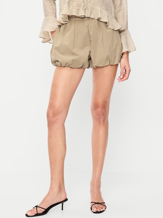 Image number 2 showing, Poplin Bubble Hem Shorts