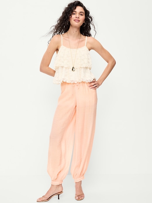 Image number 1 showing, High-Waisted Chiffon Harem Pants