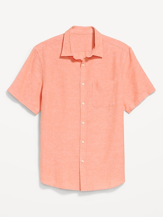 L'image numéro 4 présente Chemise classique passe-partout en mélange de lin