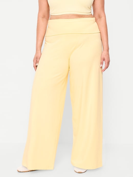 Image number 5 showing, High-Waisted PowerChill Fold-Over Wide-Leg Pants