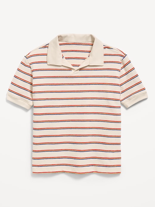 Image number 1 showing, Short-Sleeve Textured-Knit Polo Shirt for Boys