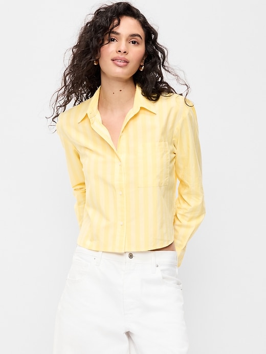 Image number 1 showing, Cropped Button-Down Shirt