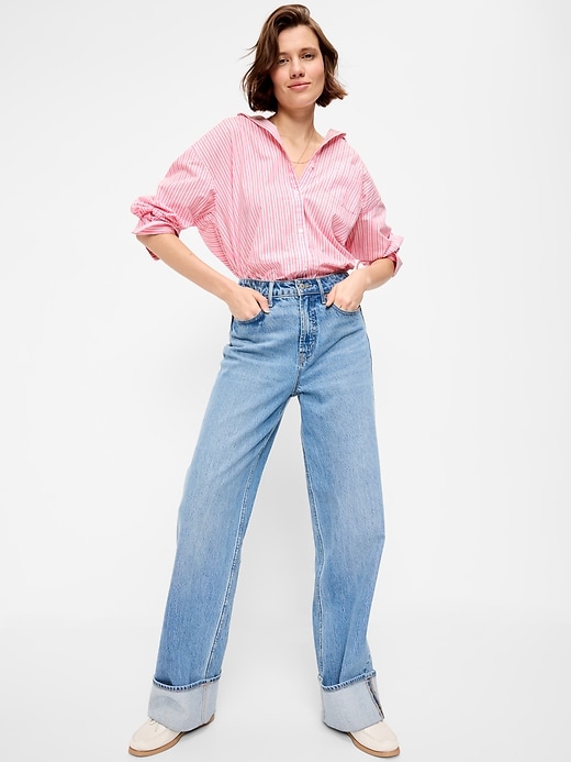 Image number 3 showing, Oversized Button-Down Boyfriend Shirt