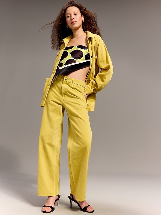 Image number 1 showing, Old Navy x Christopher John Rogers Mid-Rise Baggy Wide-Leg Jeans