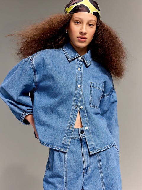 Old Navy x Christopher John Rogers Oversized Button-Down Jean Shirt