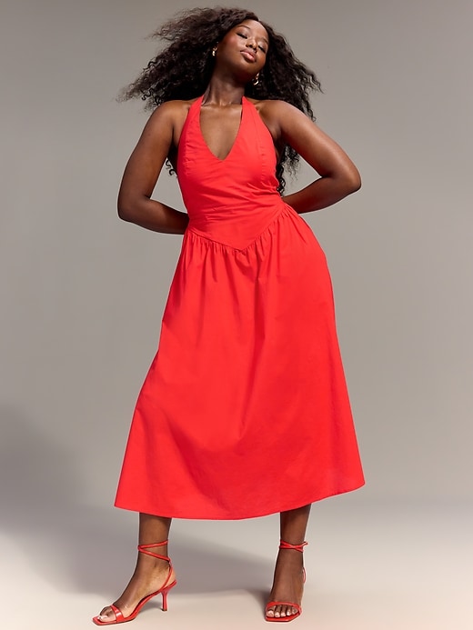 Image number 1 showing, Old Navy x Christopher John Rogers Halter Drop-Waist Dress