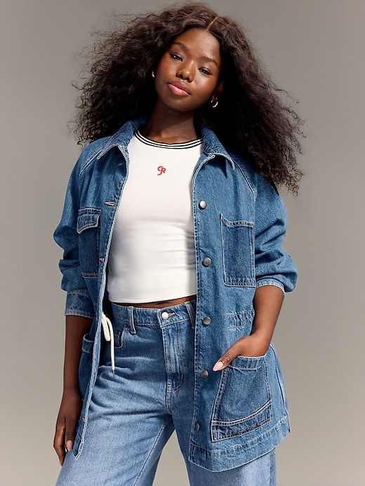 Image number 1 showing, Old Navy x Christopher John Rogers Chore Utility Jean Jacket