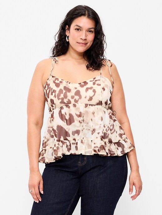 Image number 7 showing, Tie-Strap Tiered Ruffle Top