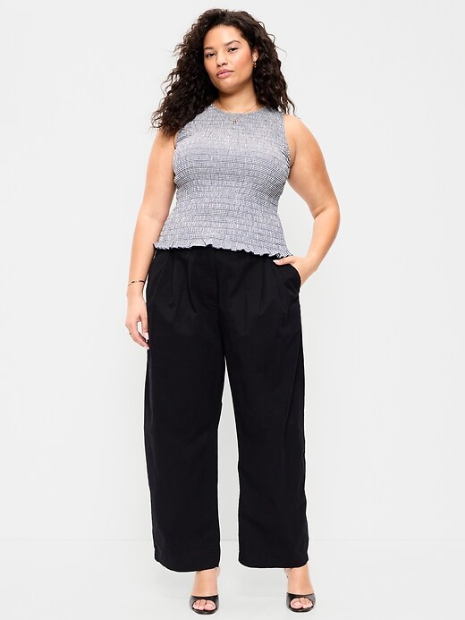 Image number 8 showing, Mid-Rise Twill Barrel-Leg Pants