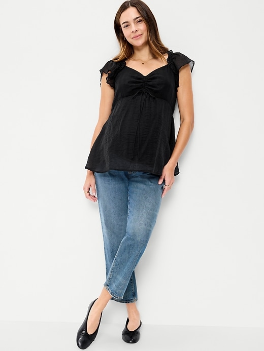 Image number 3 showing, Maternity Ruffle-Sleeve Top