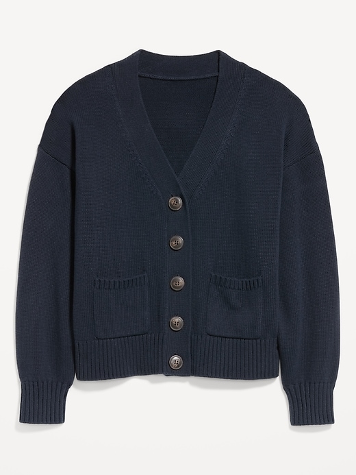 L'image numéro 4 présente Cardigan à encolure en V en tricot de coton littoral