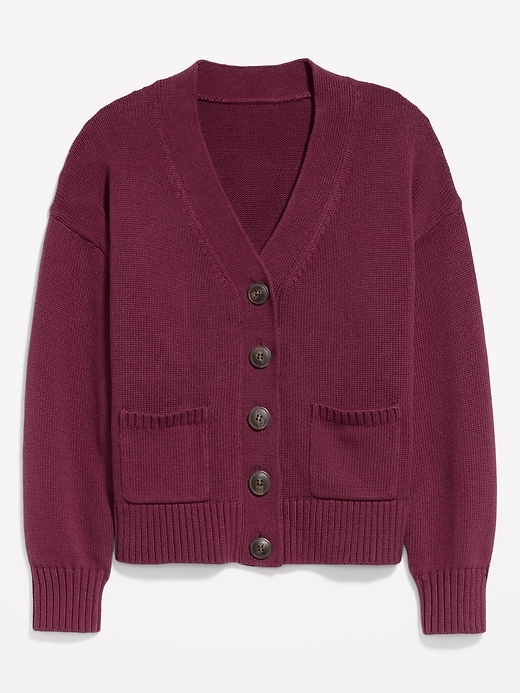 L'image numéro 4 présente Cardigan à encolure en V en tricot de coton littoral