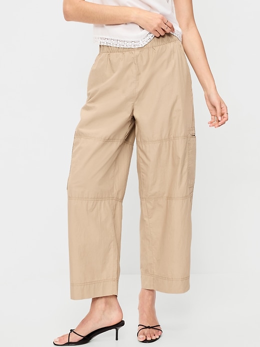 Image number 2 showing, Mid-Rise Pull-On Cropped Utility Pants