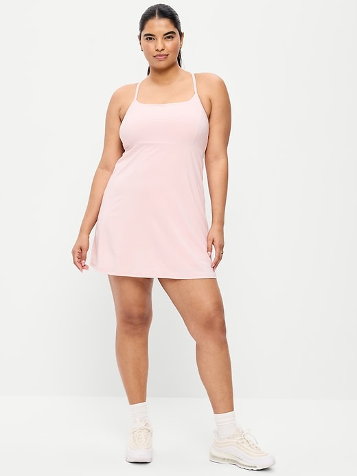 L'image numéro 3 présente Robe de tennis tissée extensible à dos nageur