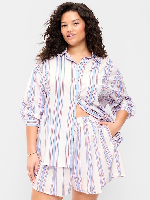 Image number 7 showing, Oversized Button-Down Boyfriend Shirt