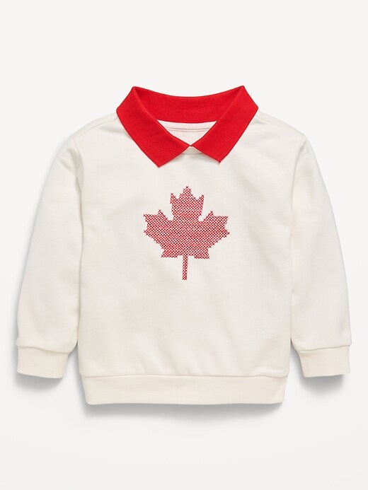 Image number 1 showing, Oversized Unisex Collared Graphic Sweatshirt for Toddler