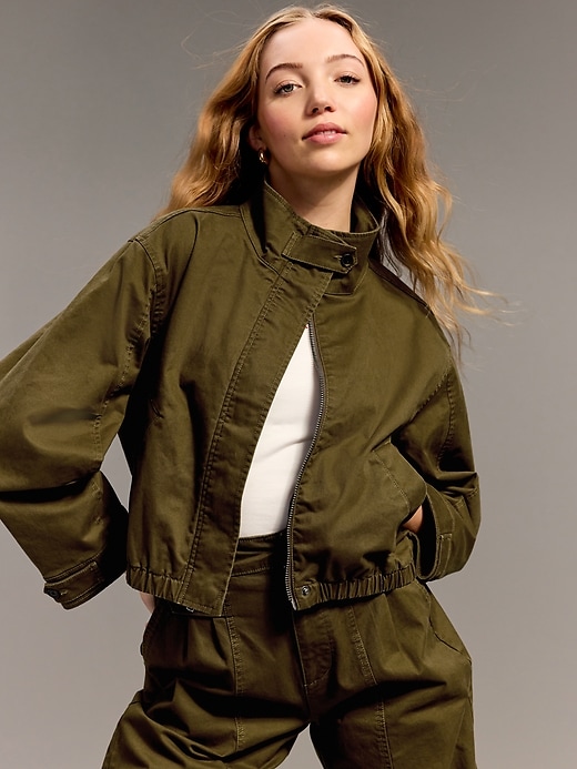 Image number 1 showing, Old Navy x Christopher John Rogers Mock-Neck Bomber Jacket