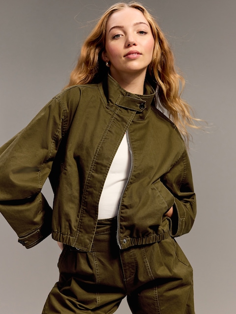 Old Navy x Christopher John Rogers Mock-Neck Bomber Jacket