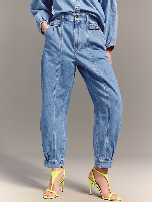 Image number 2 showing, Old Navy x Christopher John Rogers High-Waisted Barrel Jeans