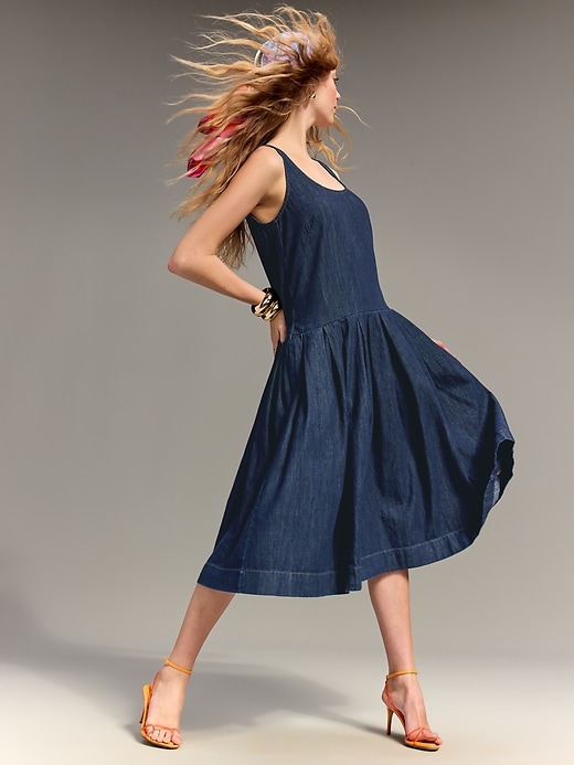 Image number 3 showing, Old Navy x Christopher John Rogers Drop-Waist Jean Dress