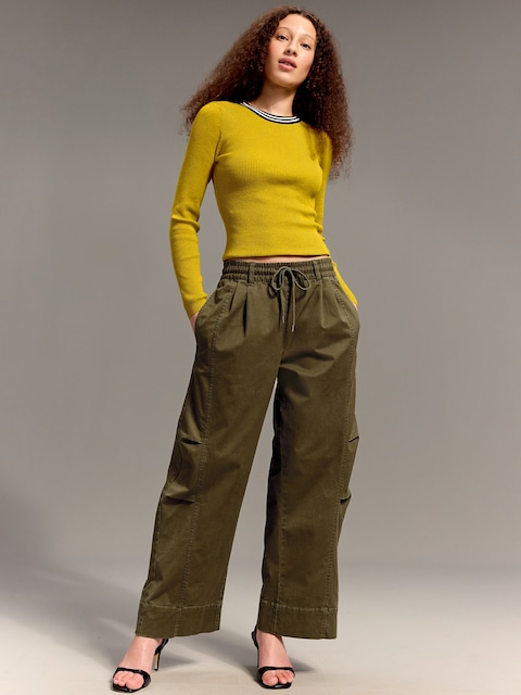 PANTALON UTILITAIRECOUPE BARIL À TAILLE EXTENSIBLE HAUTE OLD NAVY X CHRISTOPHER JOHN ROGERS