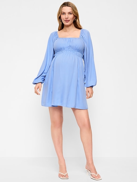Image number 1 showing, Maternity Long-Sleeve Fit & Flare Dress
